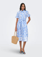 Anna midi shirtdress lichtblauw of donkerblauw