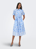 Anna midi shirtdress lichtblauw of donkerblauw