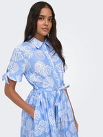 Anna midi shirtdress lichtblauw of donkerblauw