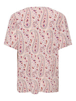 Gaby v-neck top beige-zwart of paars paisley