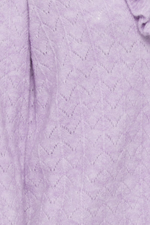 Martine frill cardigan pastel lilac